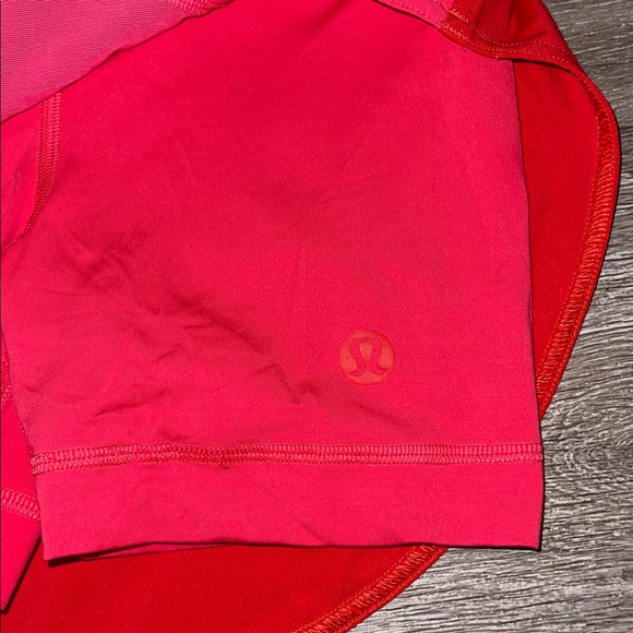 Lululemon sz 0 asymmetrical layered high rise tennis skirt in red pink layers - Picture 3 of 6